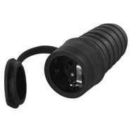 IP44 Rubber Socket SCHUKO black, EMOS