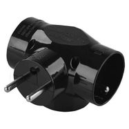 Multiple Socket 3× round, black, EMOS