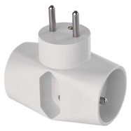 Multiple Socket 2× round + 1× rectangular, white, EMOS