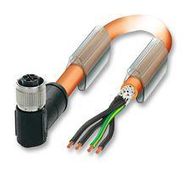 SENSOR LEAD, M12 R/A SKT, 4POS, ORANGE