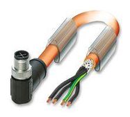 SENSOR LEAD, M12 R/A PLUG, 4POS, ORANGE