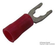 CRIMP TERMINAL, FORK, #8, 16AWG, RED