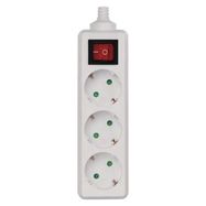 Power Strip without cable 3 sockets + Switch SCHUKO, EMOS