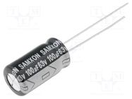 Capacitor: electrolytic; low ESR; THT; 100uF; 63VDC; Ø8x16mm; ±20% SAMXON