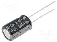 Capacitor: electrolytic; low ESR; THT; 1000uF; 10VDC; Ø10x16mm SAMXON