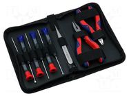 Kit: general purpose; bag; 9pcs. GOLDTOOL