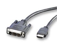 DVI CABLE, DVI PLUG-HDMI PLUG, 2M, BLACK