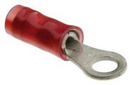 TERMINAL, RING TONGUE, #6, 16AWG, RED