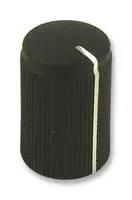 ROUND KNOB, KMK10, BLACK, 6MM, SPLINE