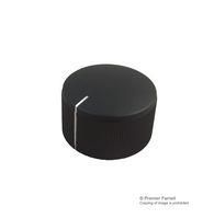 ROUND KNOB, KMK25, BLACK, 6MM, SPLINE