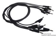 SILICON TEST LEAD SET, BLACK, 1M, PK5.