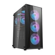 Darkflash DK352 Plus computer case (black) + 4 RGB fans, Darkflash