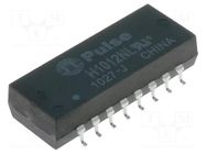 Transformer: LAN; SMD; -1dB; Network: Ethernet 10/100Mbps; 0÷70°C PULSE
