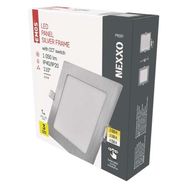 LED recessed luminaire NEXXO, square, silver, 12.5W, with change CCT, EMOS