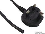 POWER CORD, UK PLUG-FREE END, 2M