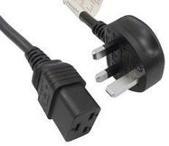 POWER CORD, UK PLUG-IEC 60320 C19, 1M