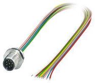 SENSOR CORD, 8P, M12 PLUG-FREE END, 0.5M