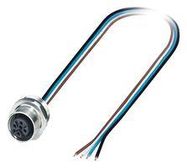 SENSOR CORD, 4P, M12 RCPT-FREE END, 0.5M