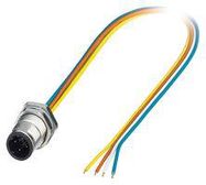 SENSOR CORD, 4P, M12 PLUG-FREE END, 0.5M