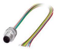 SENSOR CORD, 8P, M12 PLUG-FREE END, 0.5M