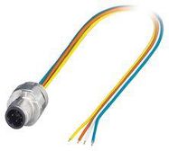 SENSOR CORD, 4P, M12 PLUG-FREE END, 0.5M