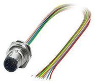 SENSOR CORD, 8P, M12 PLUG-FREE END, 0.5M