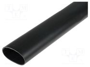 Heat shrink sleeve; glued; 6: 1; 44.4mm; L: 1.22m; black HELLERMANNTYTON