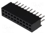 Connector: pin strips; socket; female; PIN: 20; straight; 1A; THT CONNFLY