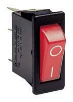 ROCKER SWITCH, SPST, 16A, 250V, RED