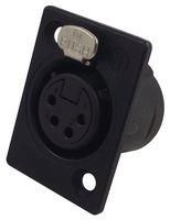 SOCKET, XLR, PANEL, BLACK, 4POLE