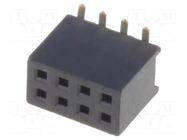 Connector: pin strips; socket; female; PIN: 8; SMT; straight; 1A CONNFLY