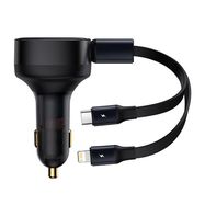 Car Charger Baseus Enjoyment with cable USB-C + Lightning 3A, 30W (Black), Baseus