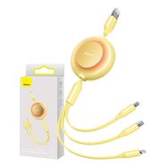 Baseus Bright Mirror 2, USB 3-in-1 cable for micro USB / USB-C / Lightning 3.5A 1.1m (Yellow), Baseus