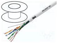 Wire; F/UTP,HELUKAT® 100; 4x2x26AWG; 5e; stranded; Cu; FRNC; grey HELUKABEL