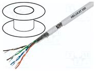 Wire; HELUKAT® 200,SF/UTP; 4x2x26AWG; 5e; stranded; Cu; grey; 100m HELUKABEL