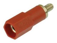 BANANA JACK ADAPTER, 25A, SCREW, RED