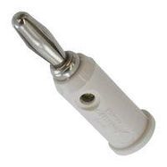 BANANA PLUG, 15A, SOLDERLESS, WHITE