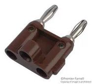 DOUBLE BANANA PLUG, 15A, SCREW, BROWN
