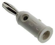 BANANA PLUG, 15A, SOLDERLESS, WHITE