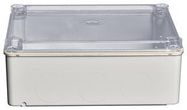 JUNCTION BOX, IP55, PLASTIC, GREY/CLEAR