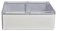 JUNCTION BOX, IP55, PLASTIC, GREY/CLEAR