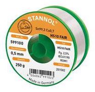 SOLDER WIRE, 99.3/0.7 SN/CU, 250G