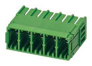 TERMINAL BLOCK, HEADER, 4POS, R/A, GREEN