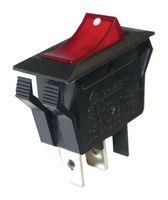 ROCKER SWITCH, SPST, 15A, 125V, RED