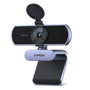 Webcam USB FHD 2K@30FPS with Dual Noise Cancelling Microphone, Privacy Cover