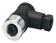 SENSOR CONNECTOR, M12, RCPT, 4POS