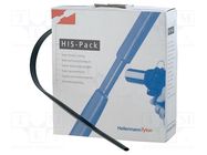 Heat shrink sleeve; 2: 1; 9.5mm; L: 5m; black; cardboard packaging HELLERMANNTYTON