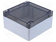 Enclosure: multipurpose; X: 120mm; Y: 120mm; Z: 60mm; 1554; grey; IP66 HAMMOND