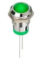 LED INDICATOR, PANEL, 12MM, GREEN, 2V