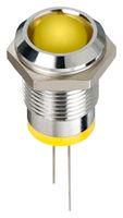 LED INDICATOR, PANEL, 14MM, YELLOW, 2V